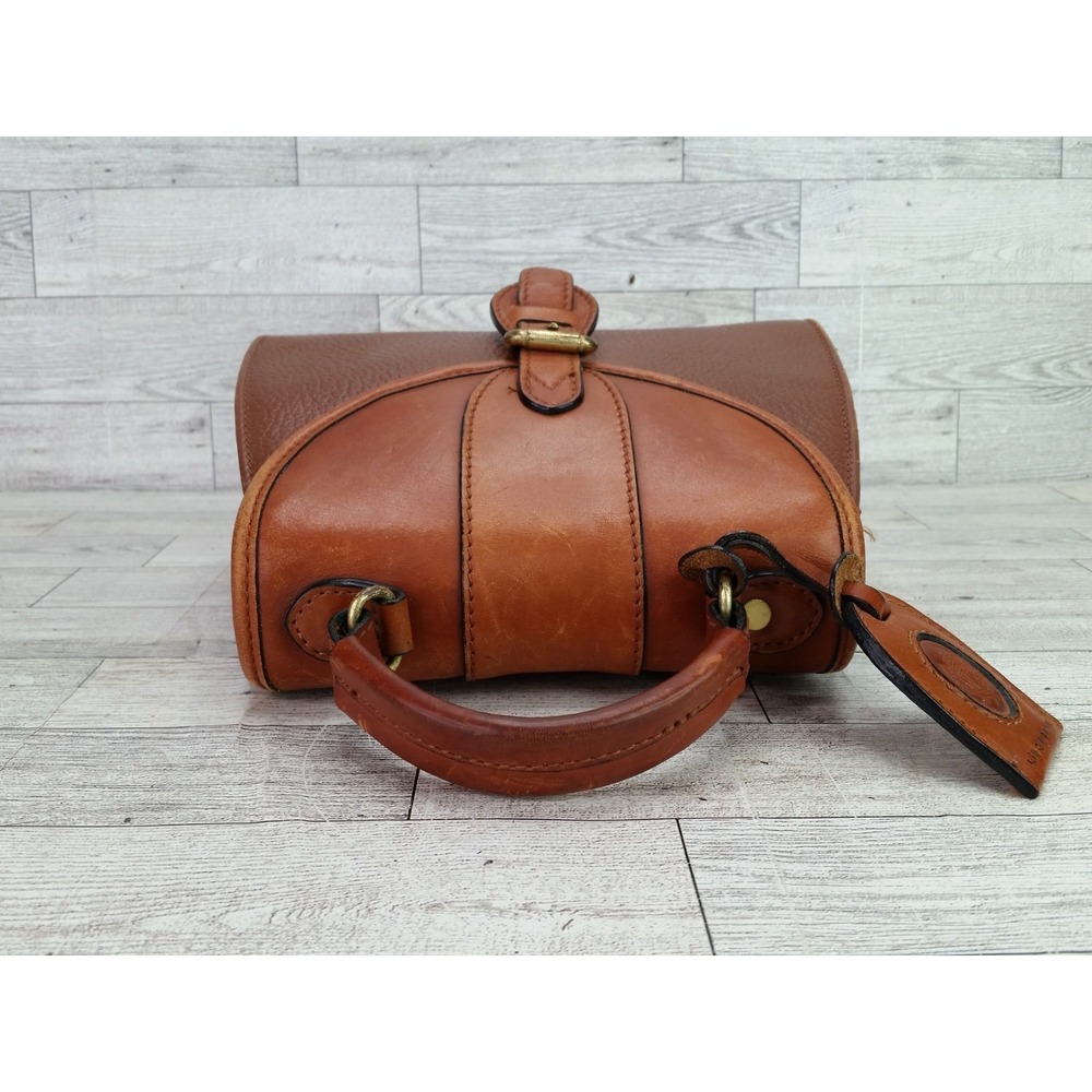 Vintage Liz Claiborne Satchel Bag Handbag Pebbled Leather Brown Purse VTG - Picture 9 of 13